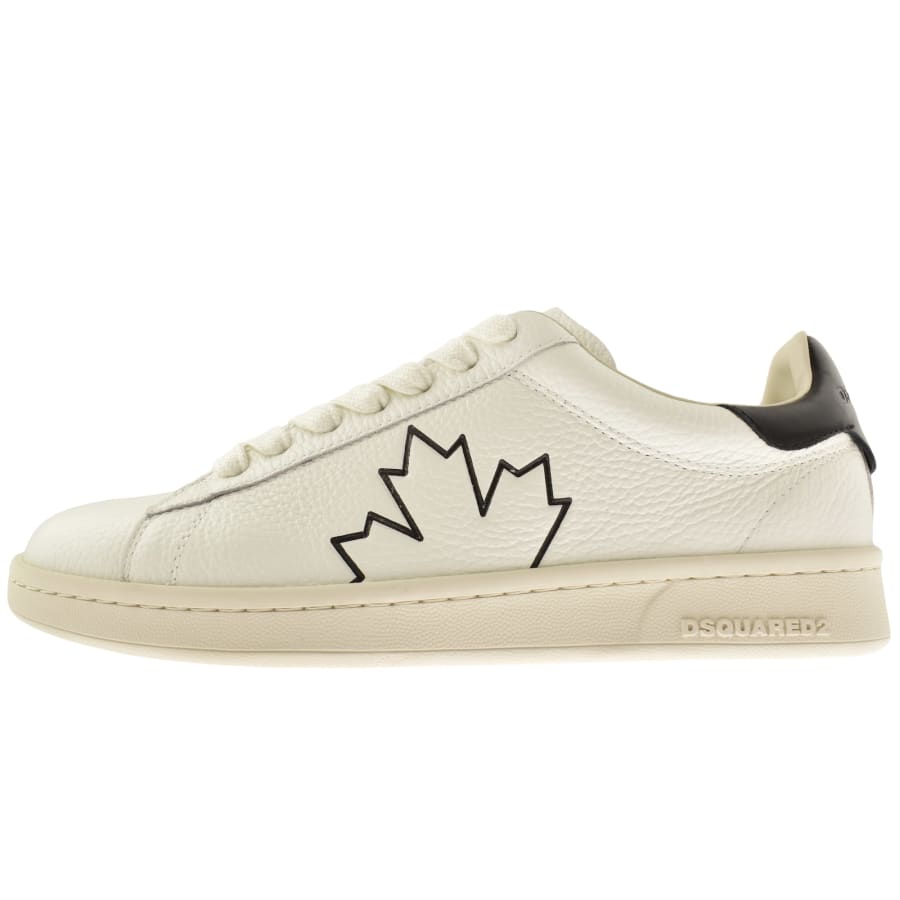 【関税込み】Dsquared2 オフホワイト Boxer スニーカー Dsquared2 - BOXER SNEAKERS (ホワイト) ロゴ レザースニーカー